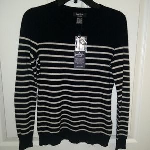 NWT Lord & Taylor Striped Cashmere Sweater
